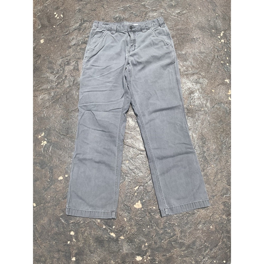 Carhartt Mens Relaxed Fit Gray Cotton Canvas Work Pants 27x28.5 Utility